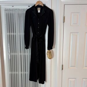 Gunne Sax Elegant Black Long Sleeve Dress